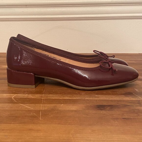 Women's Size 6 Burgundy Ballet Block Heel - Picture 2 of 9
